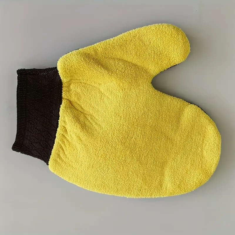 1pc Double-Sided Coral Thread Car Wash Gloves Polyester Chenille Wipe Towel Paint-Free Waterproof Th