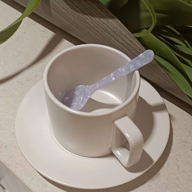 5pcs set 11.58cm Vibrant Butter Dessert Knives Ice Caviar Spoons Stirring Teaspoons Sty