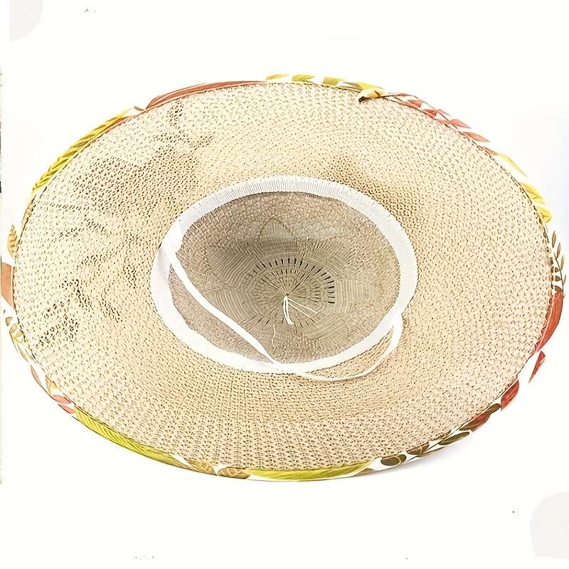 1pc Cartoon Women'S Fashion Beach Sun Hat Braid Fitted Hand Wash Only with Drawstring Closure a