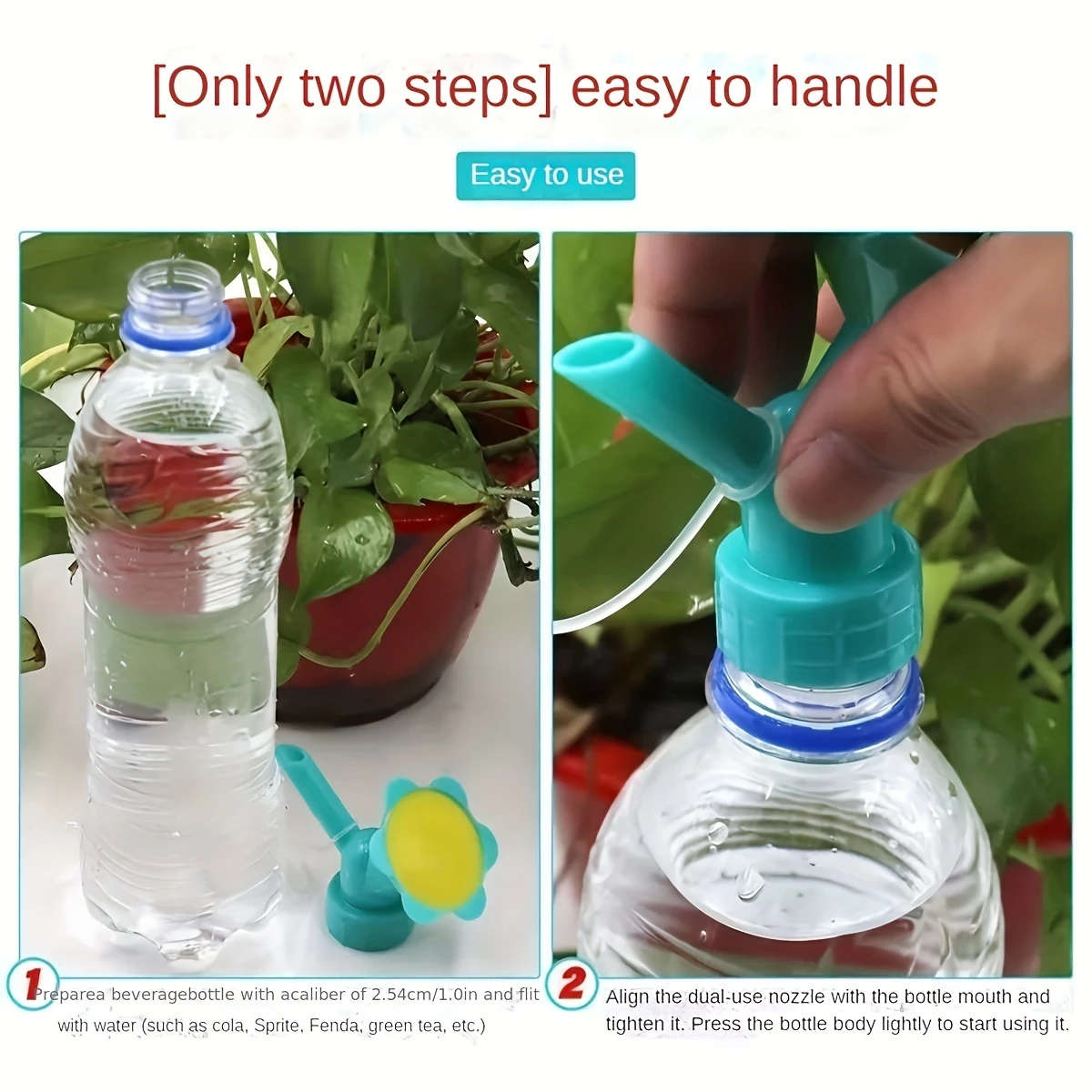 Dual Use Watering Nozzle Fits Soda Beverage Bottles