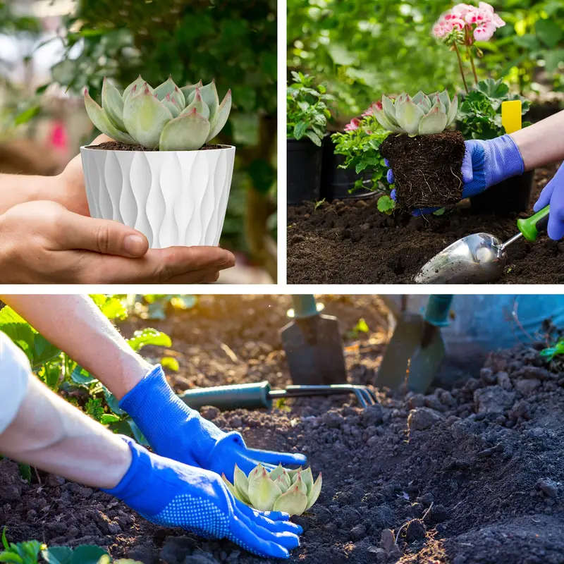 10-Pack 4-Inch Modern Mini Plastic Flower Pots Colourful
