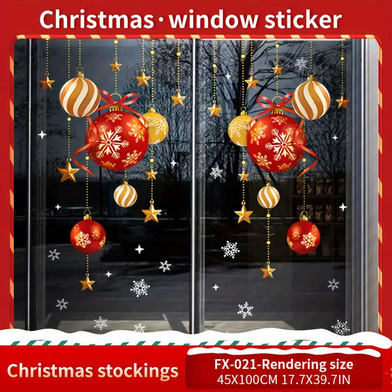 Modern Christmas Window Decal