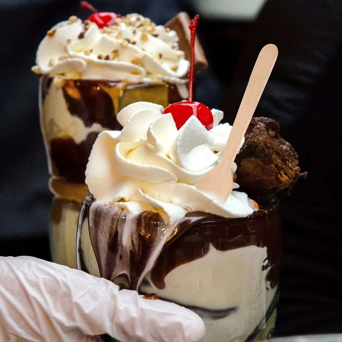 100pcs Elegant Mini Square Wooden Spoons 3.75  Perfect for Ice Cream Desserts Tastings