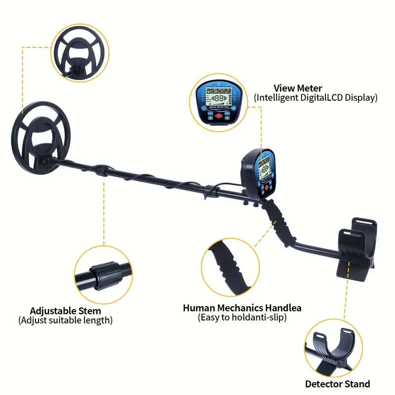 Professional 10" Coil Metal Detector with LCD Display