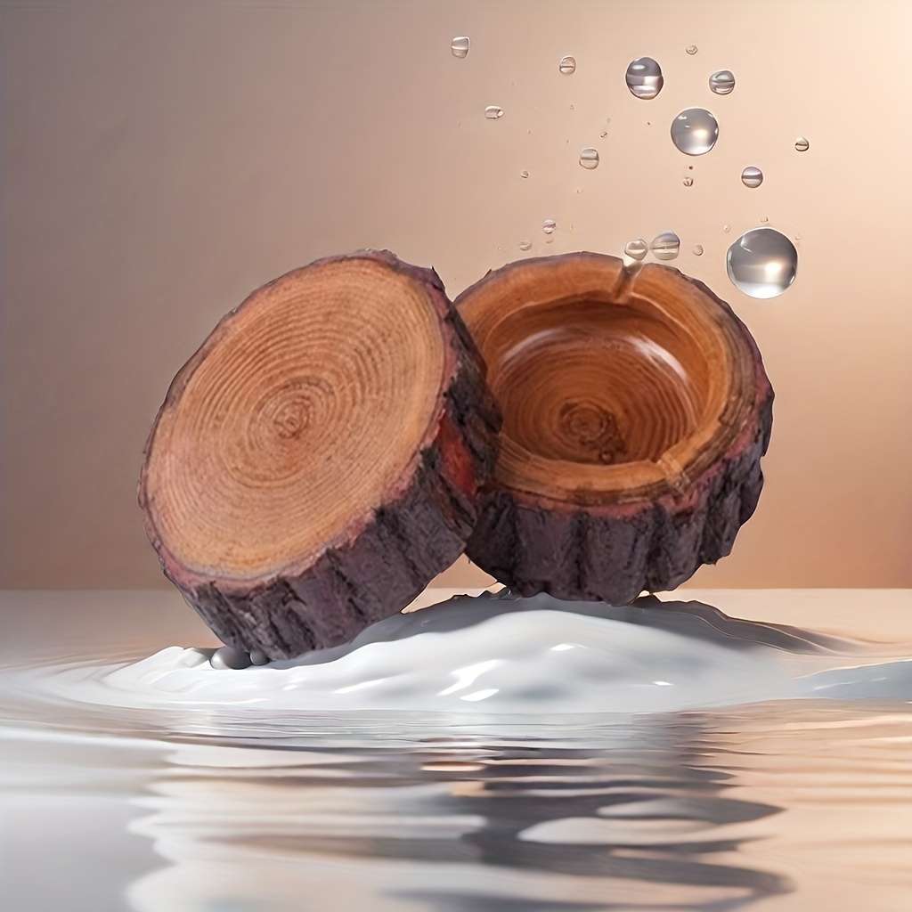 1pc A Solid Wood Ashtray.