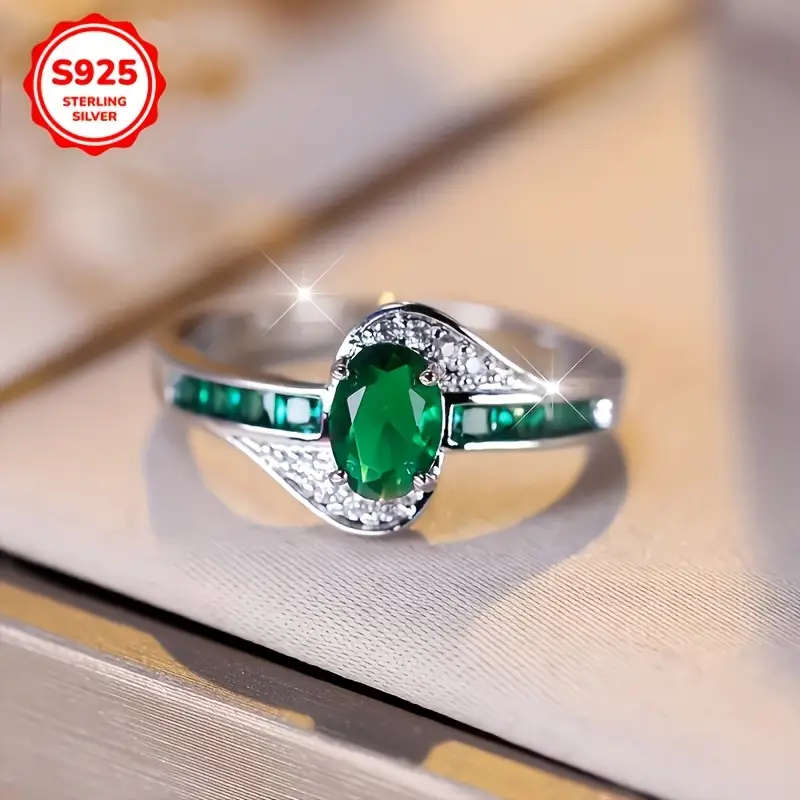 Stunning 925 Sterling Silver Ring Adorned with Sparkling Cubic 3A Zirconia