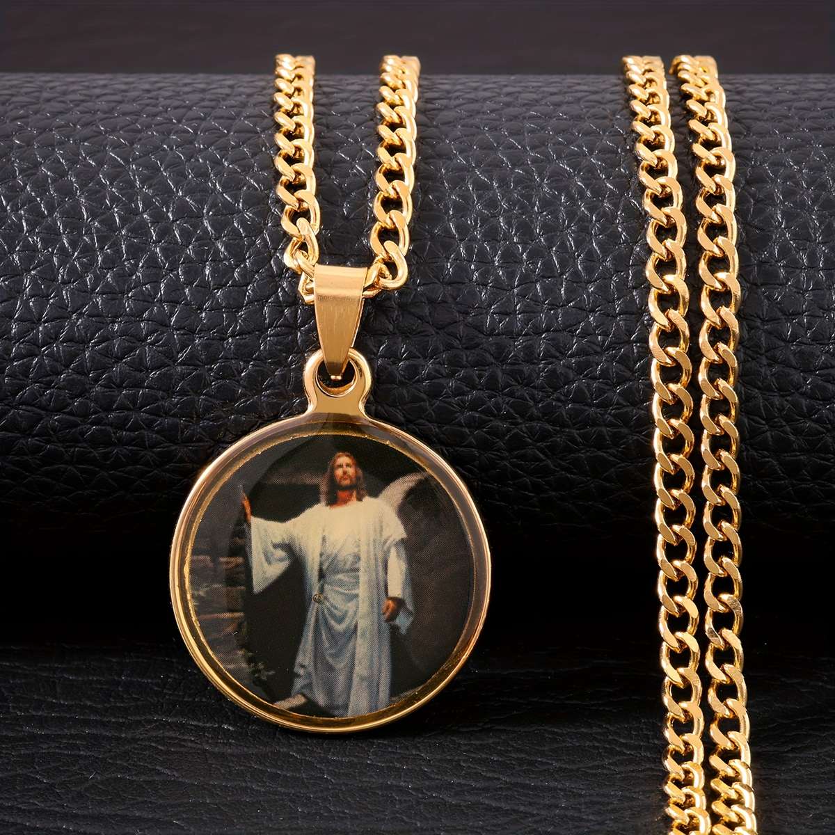 1 Piece Golden style 2 Jesus Theme Pendant
