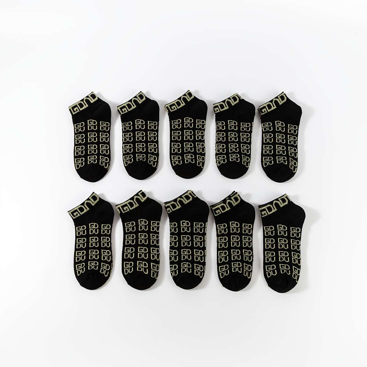Sock 10 Pairs Pack Black And Yellow One Size