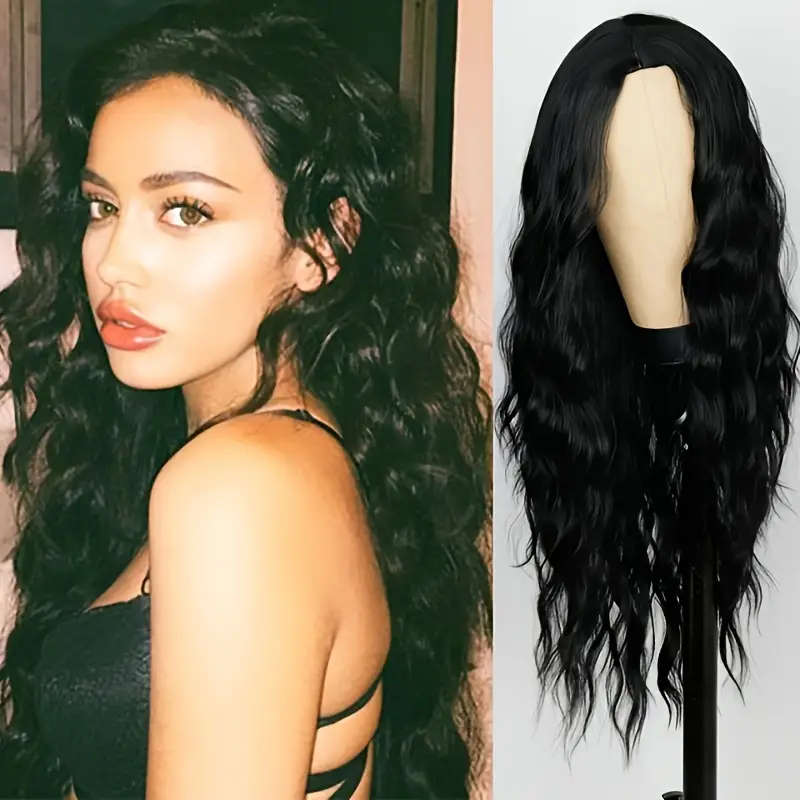 Fashionable Women's Black Mid-Length Curly Wig