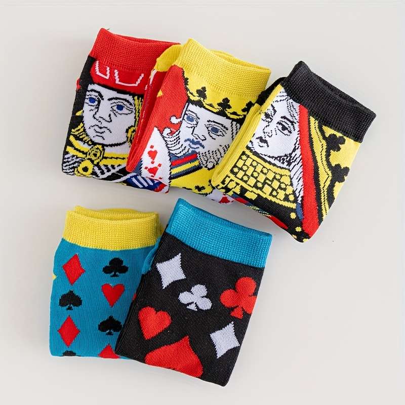 5 Pairs Of Mixed Colors One Size High Elastic Socks