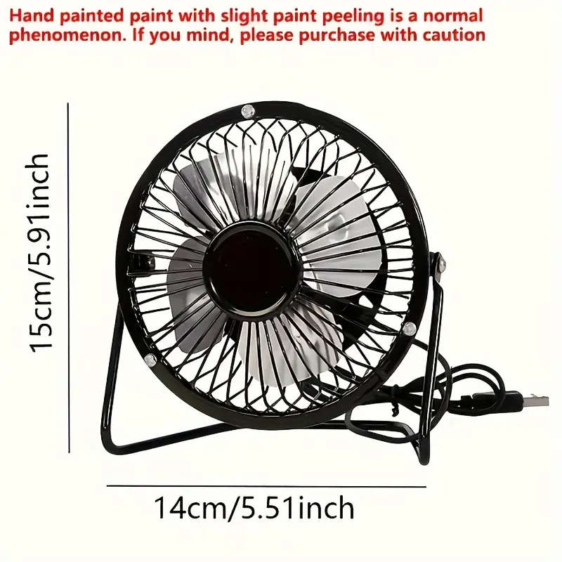 4-Inch USB Desktop Fan Black