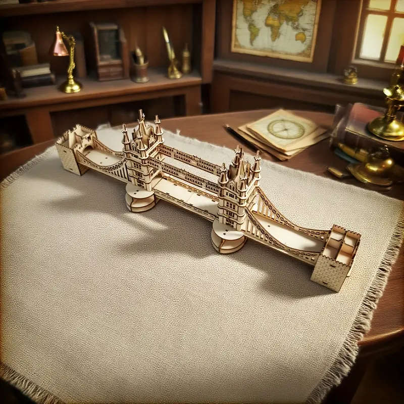 3D Model London Tower Bridge DIY Wooden Jigsaw Puzzle