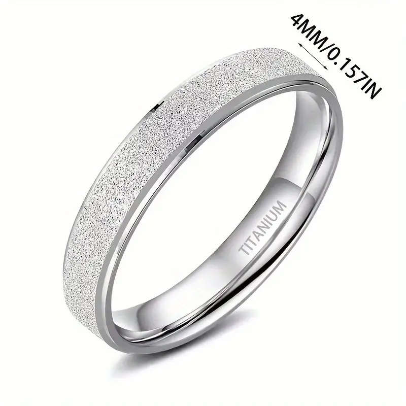 Titanium Ring 4mm Frosted Band