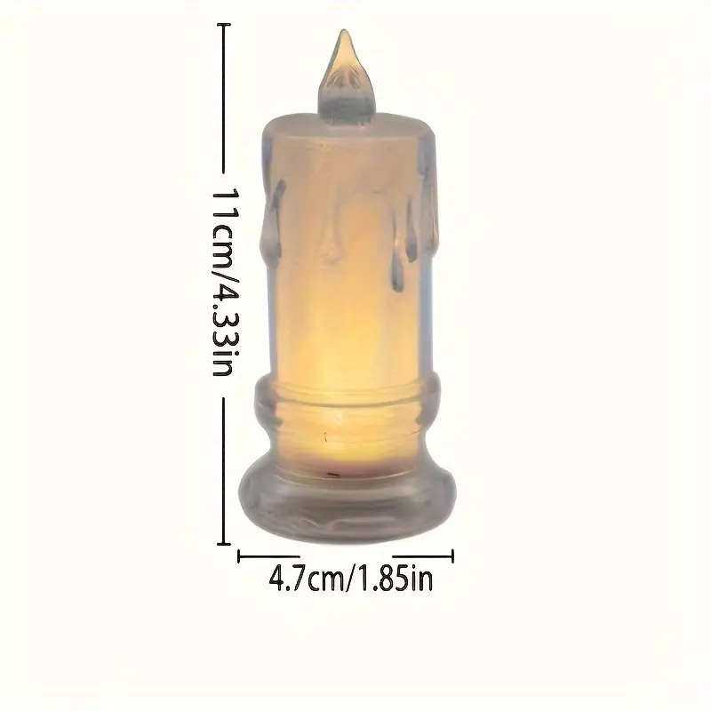 4 Pieces Acrylic Battery Operated LED Flameless Candles
