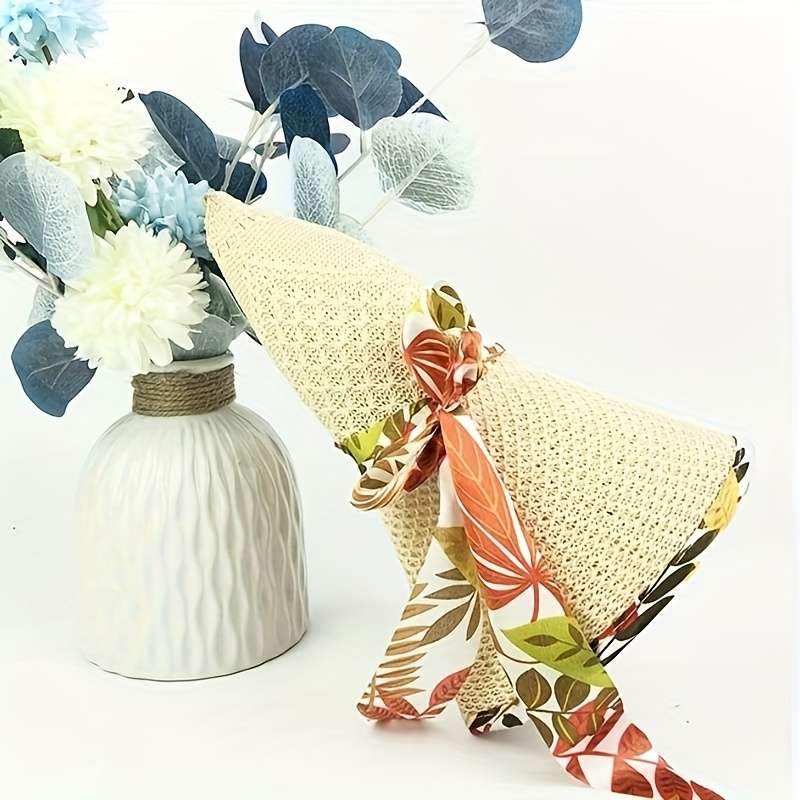 1pc Cartoon Women'S Fashion Beach Sun Hat Braid Fitted Hand Wash Only with Drawstring Closure a