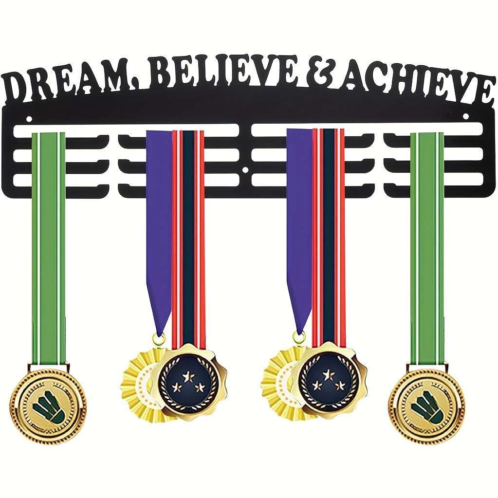 1pc Black Iron Medal Display RackDurable Medal Storage Hanger for Achievements and Awards
