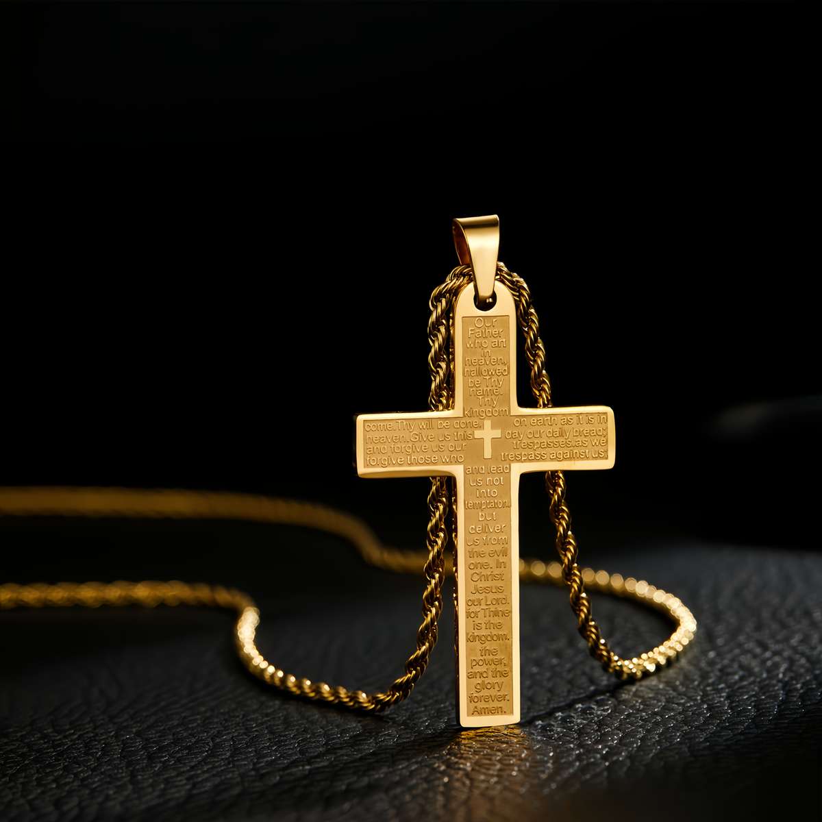 1 Piece Golden Jesus Theme Pendant