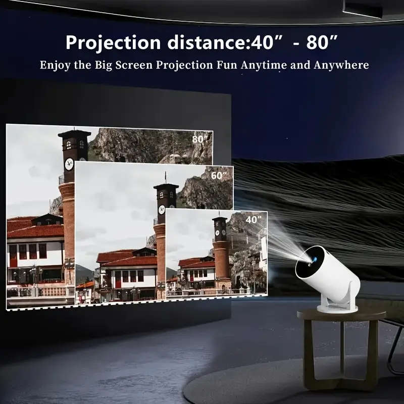 Compact Mini Projector with 180° Adjustable Projection