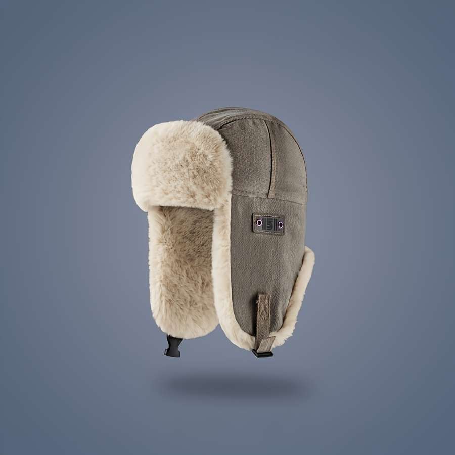 Unisex Bomber Hat With Earflaps 100% Polyester Winter Pilot Cap Lightweight Knit Non-Stretc