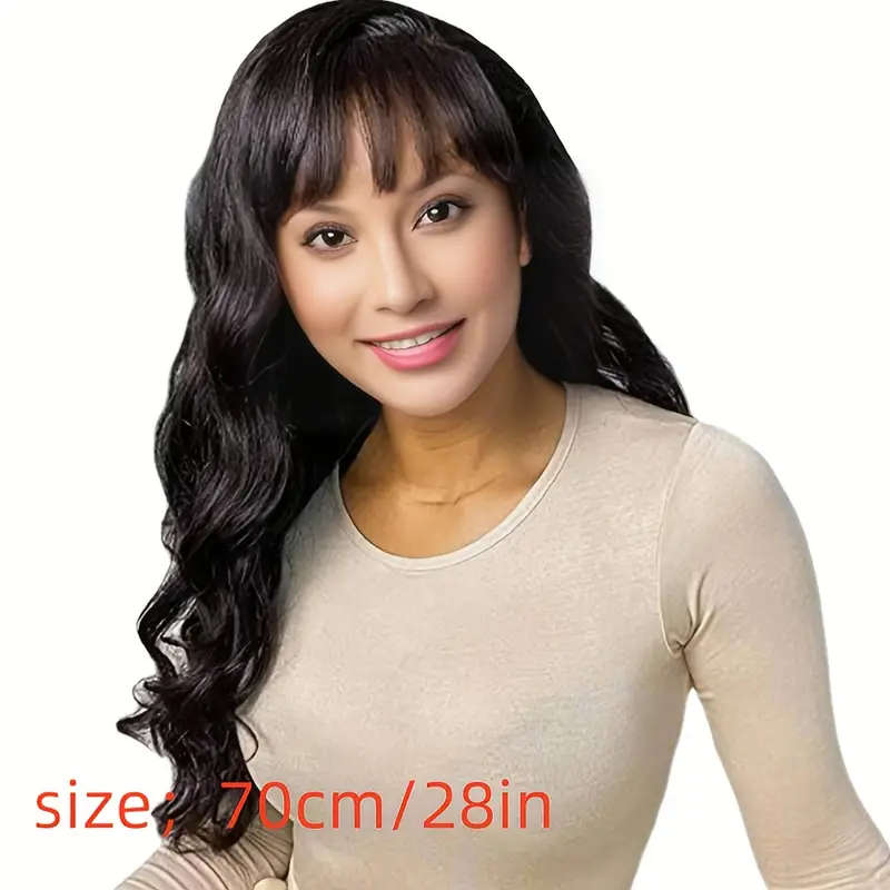 Women's Black Curly Wave Synthetic Wig
