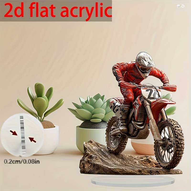 1pc 2D Flat    Design Mountain Bike Ornament Easter Gift Acrylic Sign Ornament Cozy