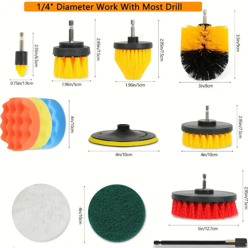 45-Piece Drill Brush Attachment Set