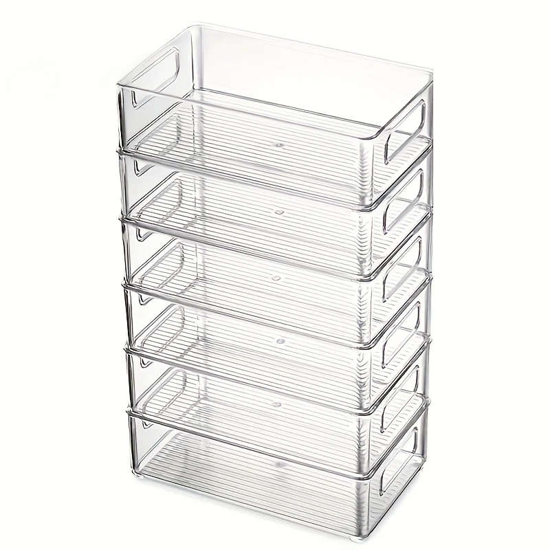 6-Pack Clear Stackable Fridge Organizers