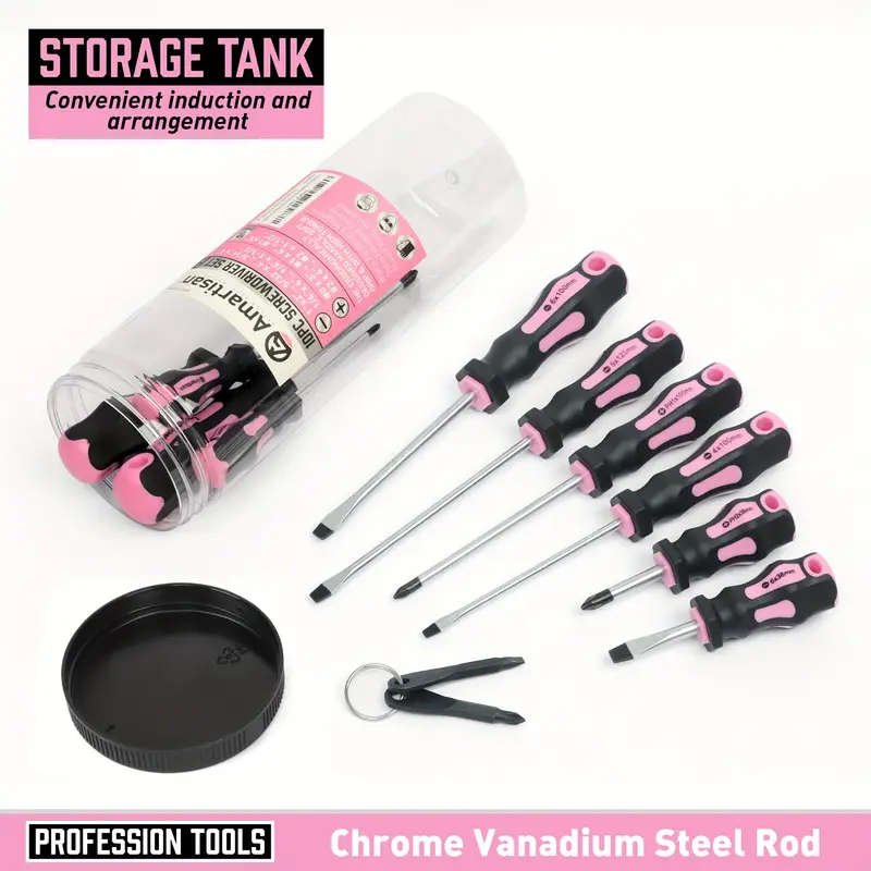 12pcs set of magnetic screwdrivers 5 cross and 5 slotted professional buffer handle screwdrivers and