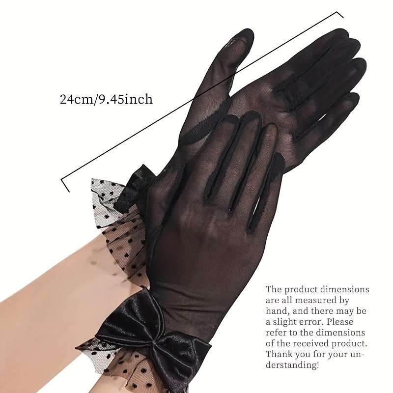 1 Pair White Sheer Mesh Gloves