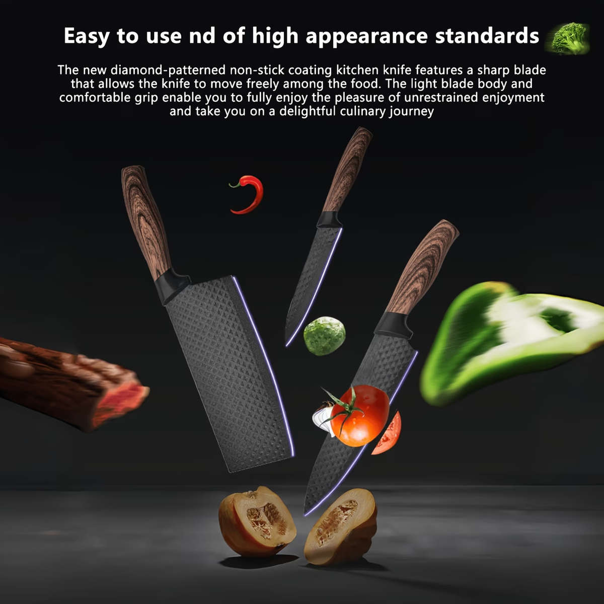 6PC Kitchen Stainless Steel Knife Set