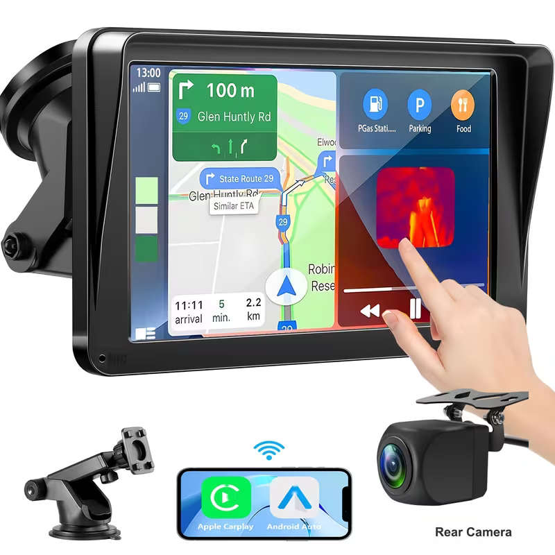 7" Wireless CarPlay Android Auto touch HD screen With Rearview Camera