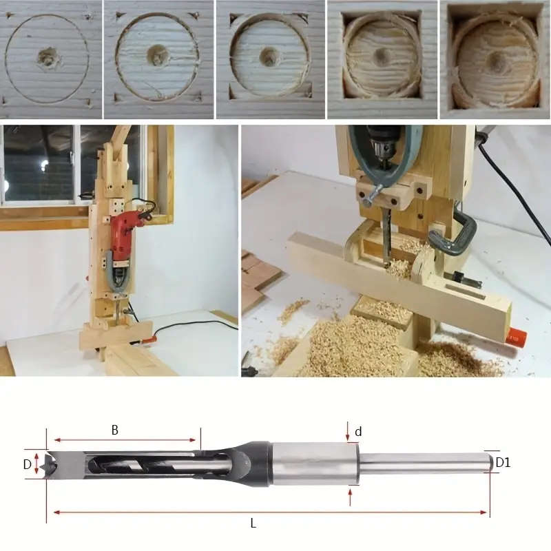 Steel Square Hole Drill Bit Set