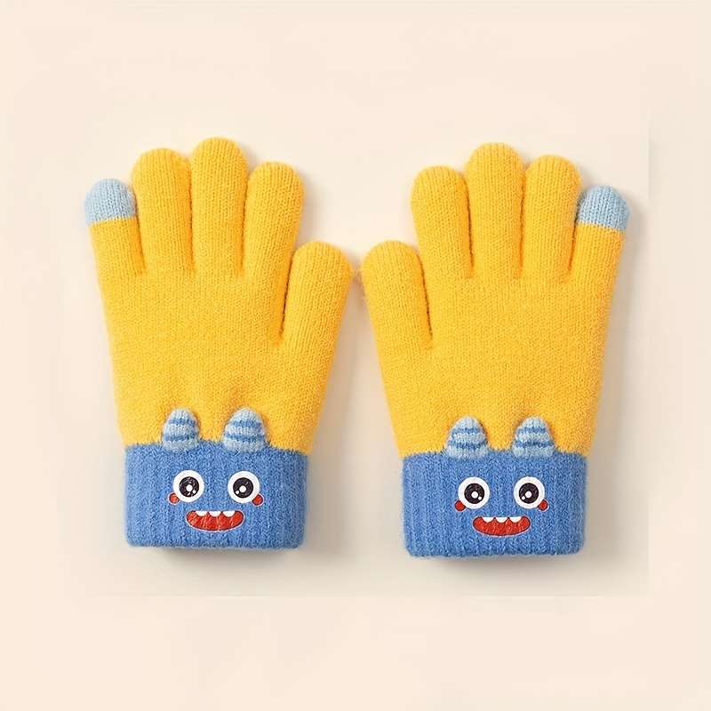 1 Pair Yellow Warm Gloves