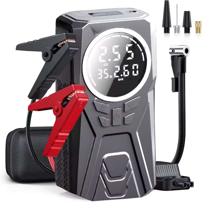 Heavy-Duty Car Emergency Booster - Tire Inflator and Jump Starter