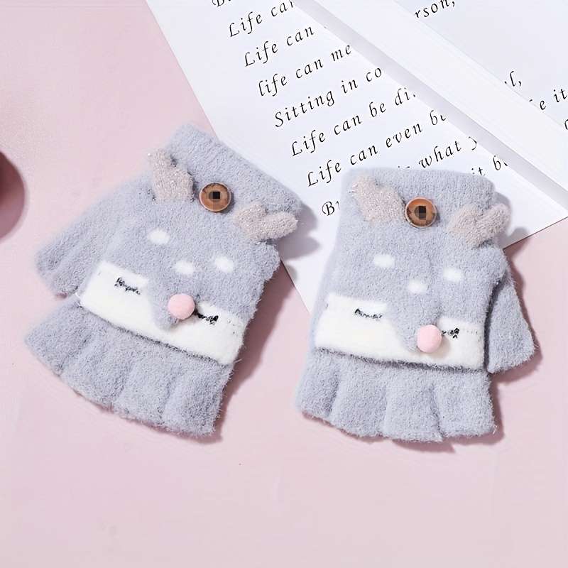 1 Pair Black Warm Gloves