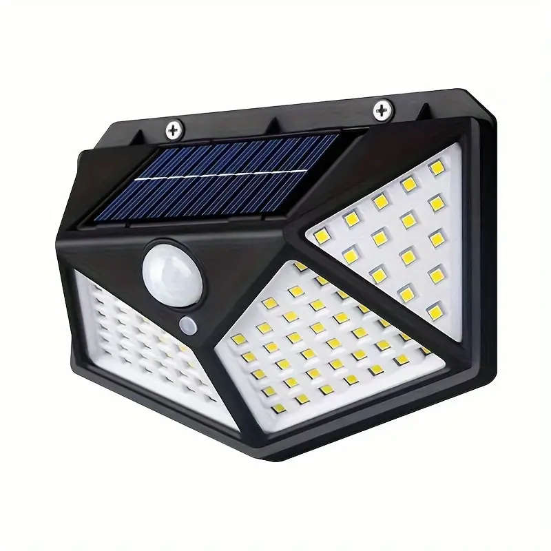 New 100LED wall sensor light, intelligent light sensor, solar charging, brightness automatic adjustm