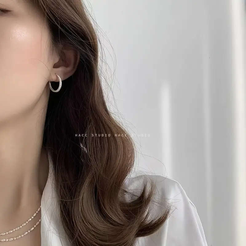 925 Silver plated earrings, Starry Sky River sparkling ring earrings