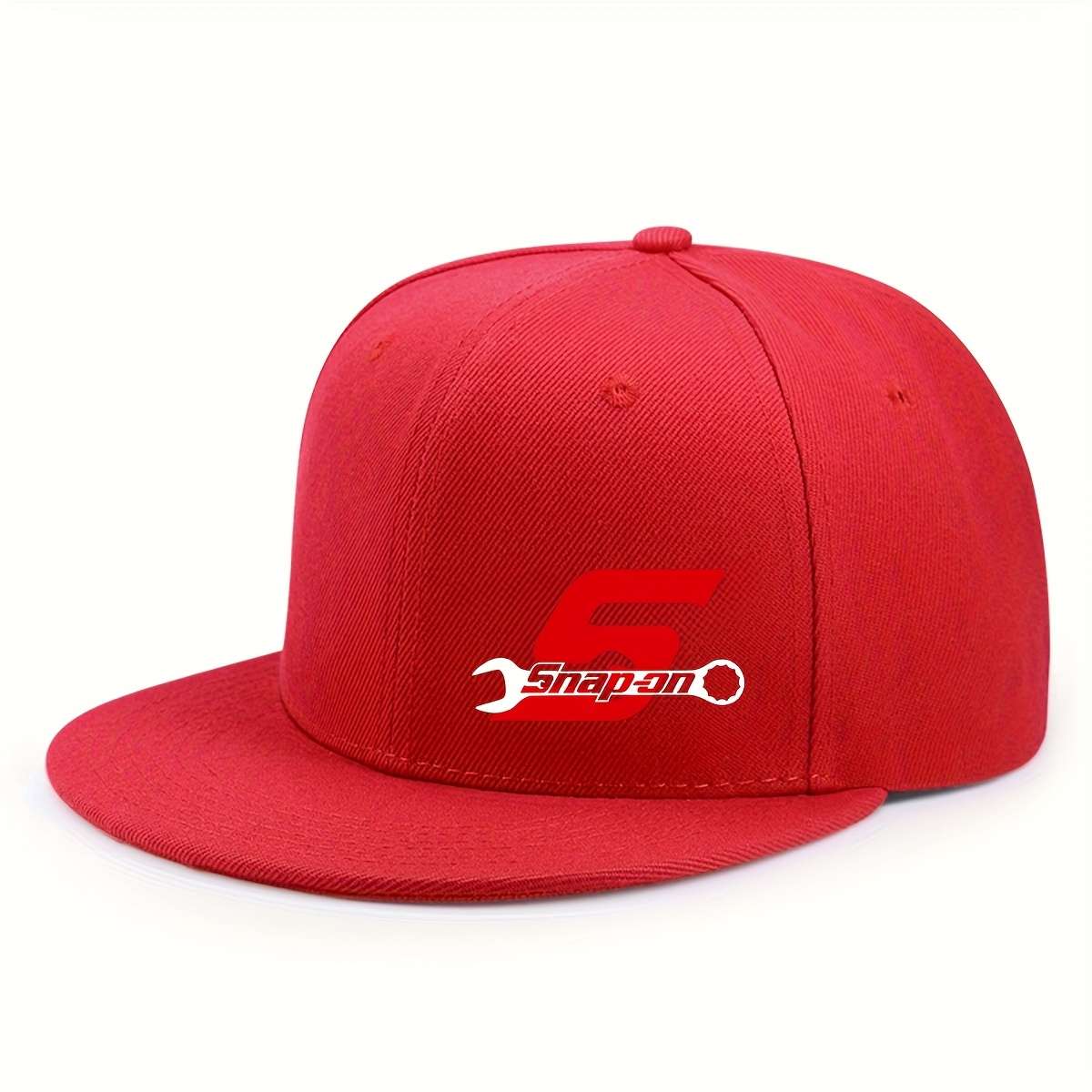 SHAPON Adjustable Snap-On Logo Baseball Cap Breathable Polyester Black with Red White Desi