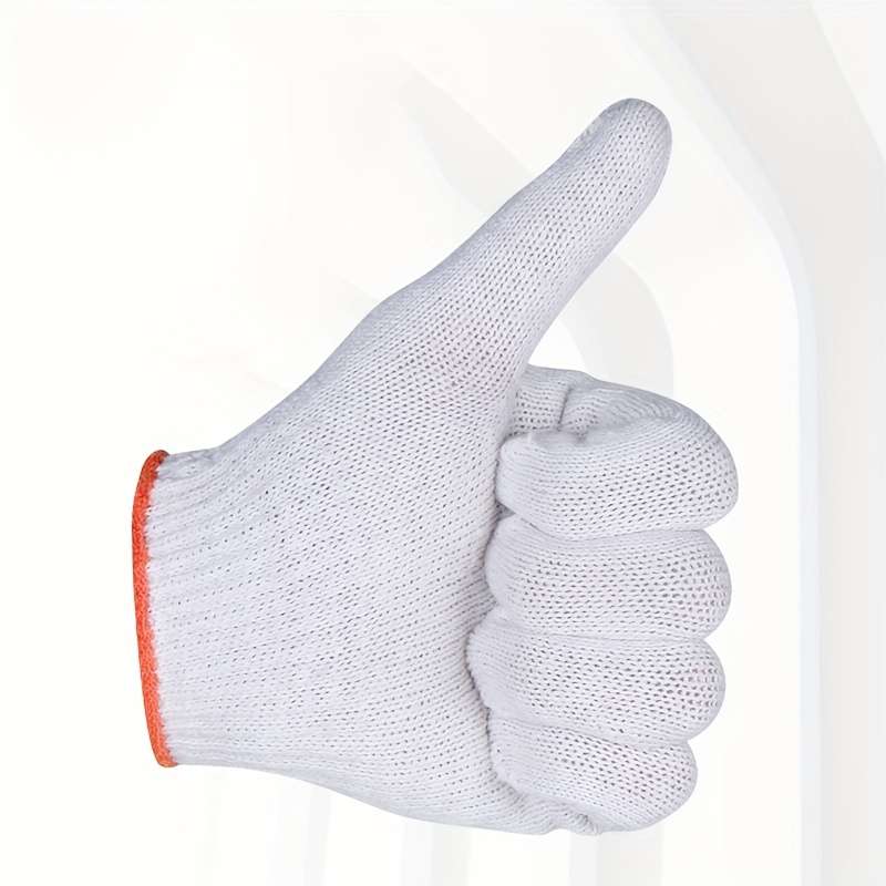 6 Pairs White Multi Purpose Work Gloves