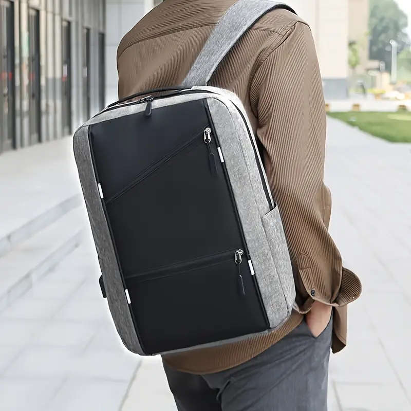 3pcs Business Backpack Shoulder Bag Korean Style Trendy Travel Casual Schoolbag Simple Fashion