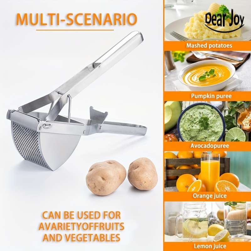1pc Stainless Steel Professional Potato Ricer for Mashed Vegetables and Kitchen Tool No Electricit
