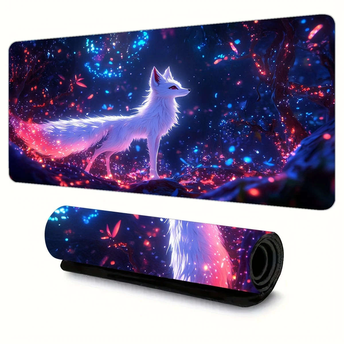 1pc 30x60cm Mystical Fox Fantasy Forest Gaming Mouse Pad Durable Odorless Rubber Base