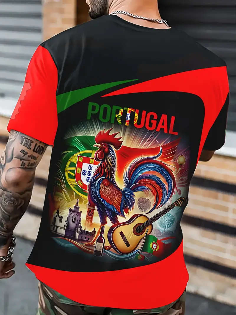 Portugal T-Shirt, Polyester Crew Neck