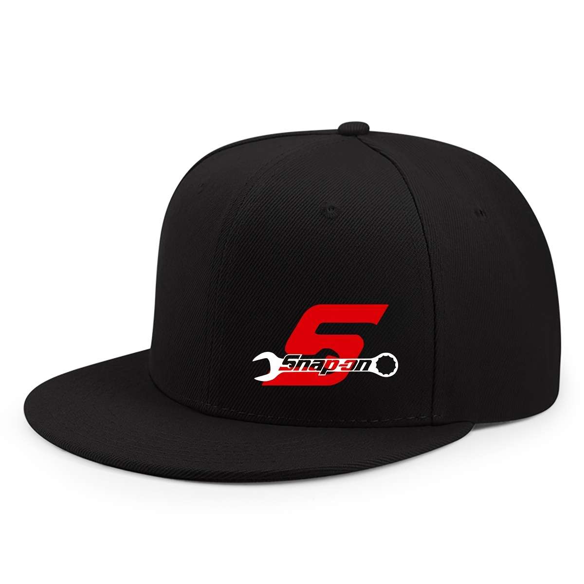 SHAPON Adjustable Snap-On Logo Baseball Cap Breathable Polyester Black with Red White Desi