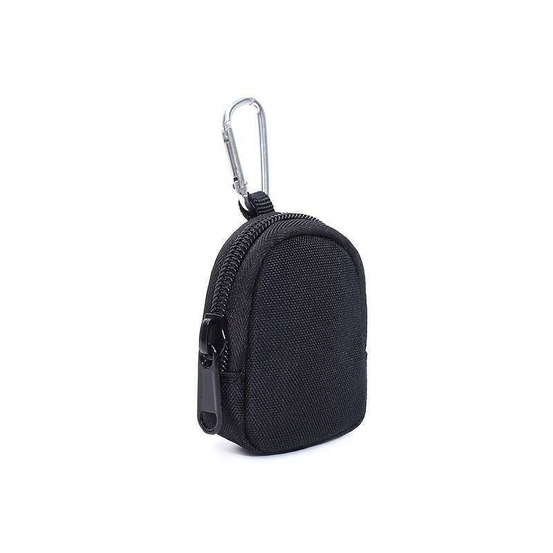 Durable Nylon Mini Wallet With Zipper Versatile Coin Purse Wireless Earbud Key Holder In B