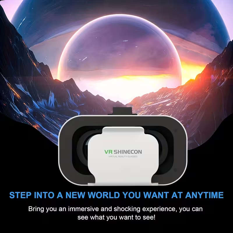 VRSHINECON Virtual Reality VR Glasses Mobile Phone Movie Game 3D Digital Glasses (White)
