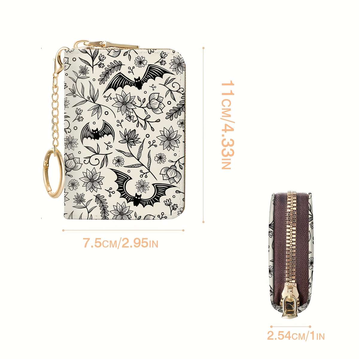 Gothic Bat Zipper Wallet