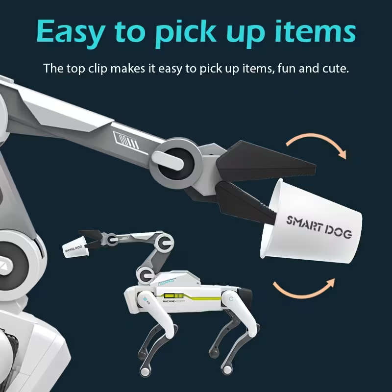 AI Smart Interactive Intelligent Dog Robot with Remote Controlled Arm