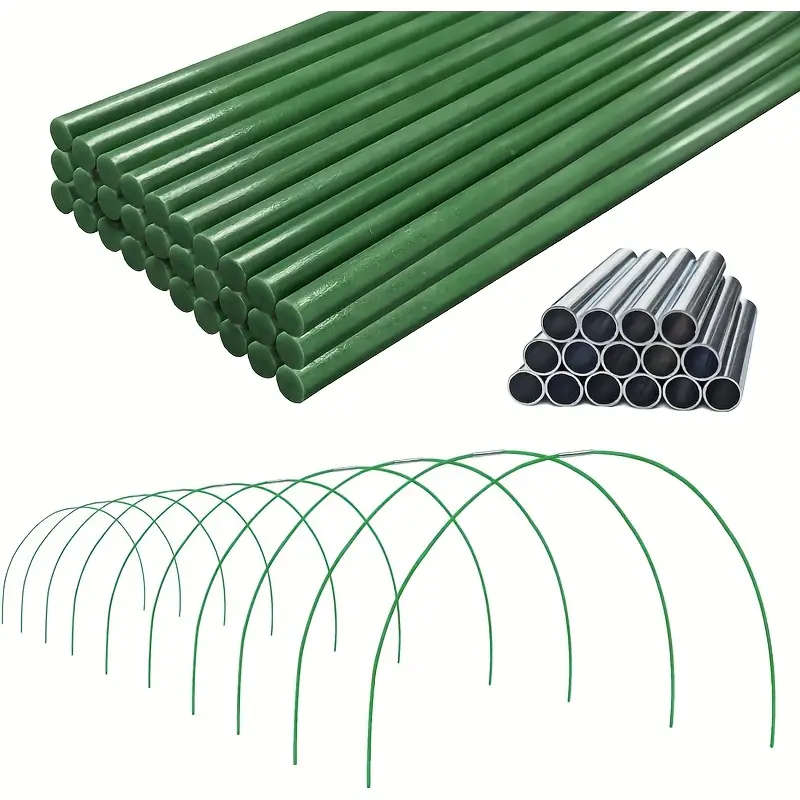 36 Solid Fiberglass Rods And 18 Iron Pipe Support Frames