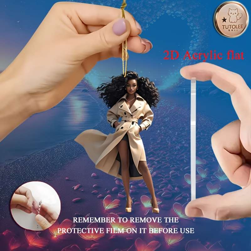 2D Flat Acrylic Flat Pendant Classic Beauty Figure